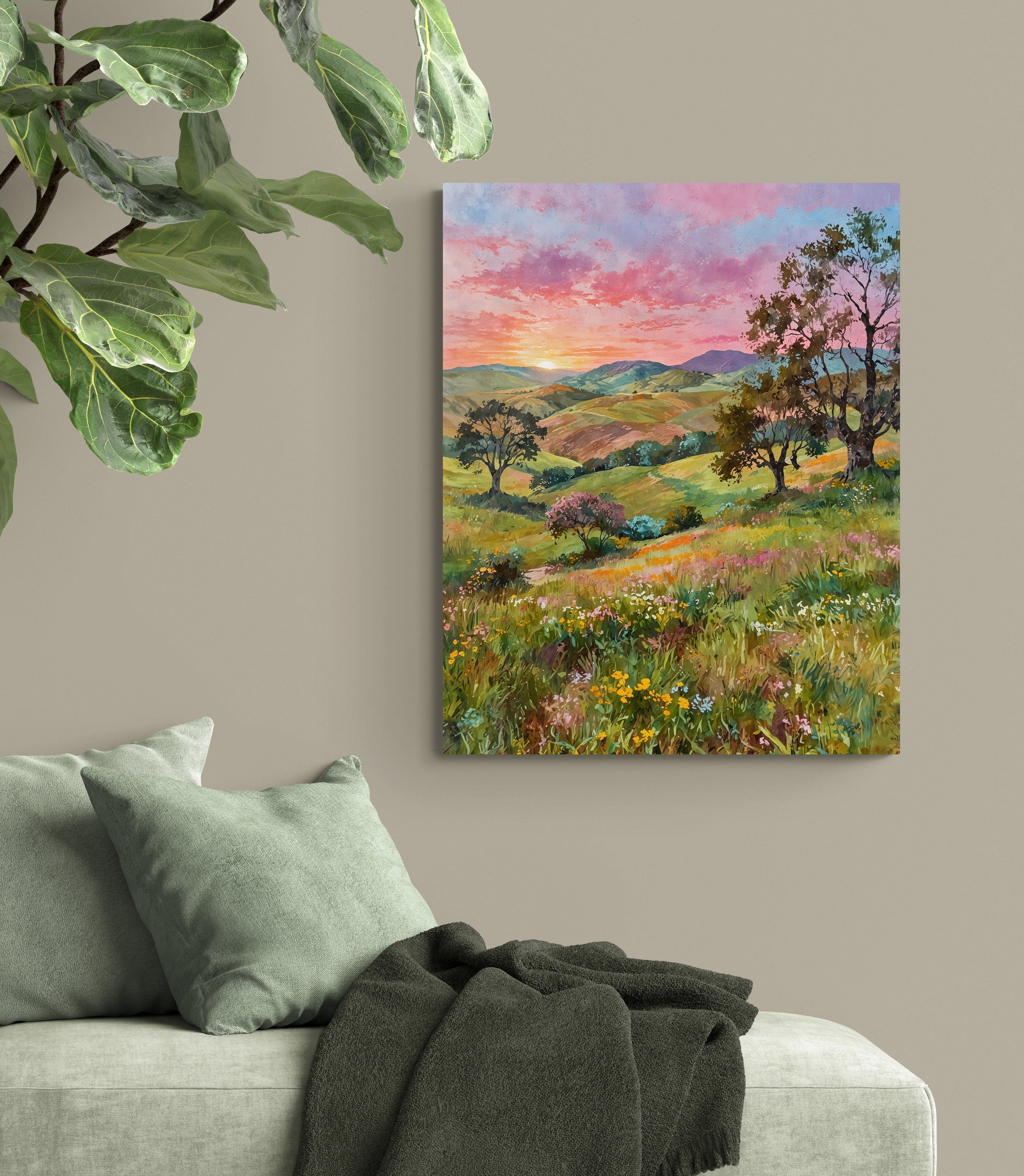 Sun-Kissed Hills Beyond - Canvas Art