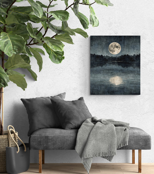 Moon in the Lake - Canvas Art