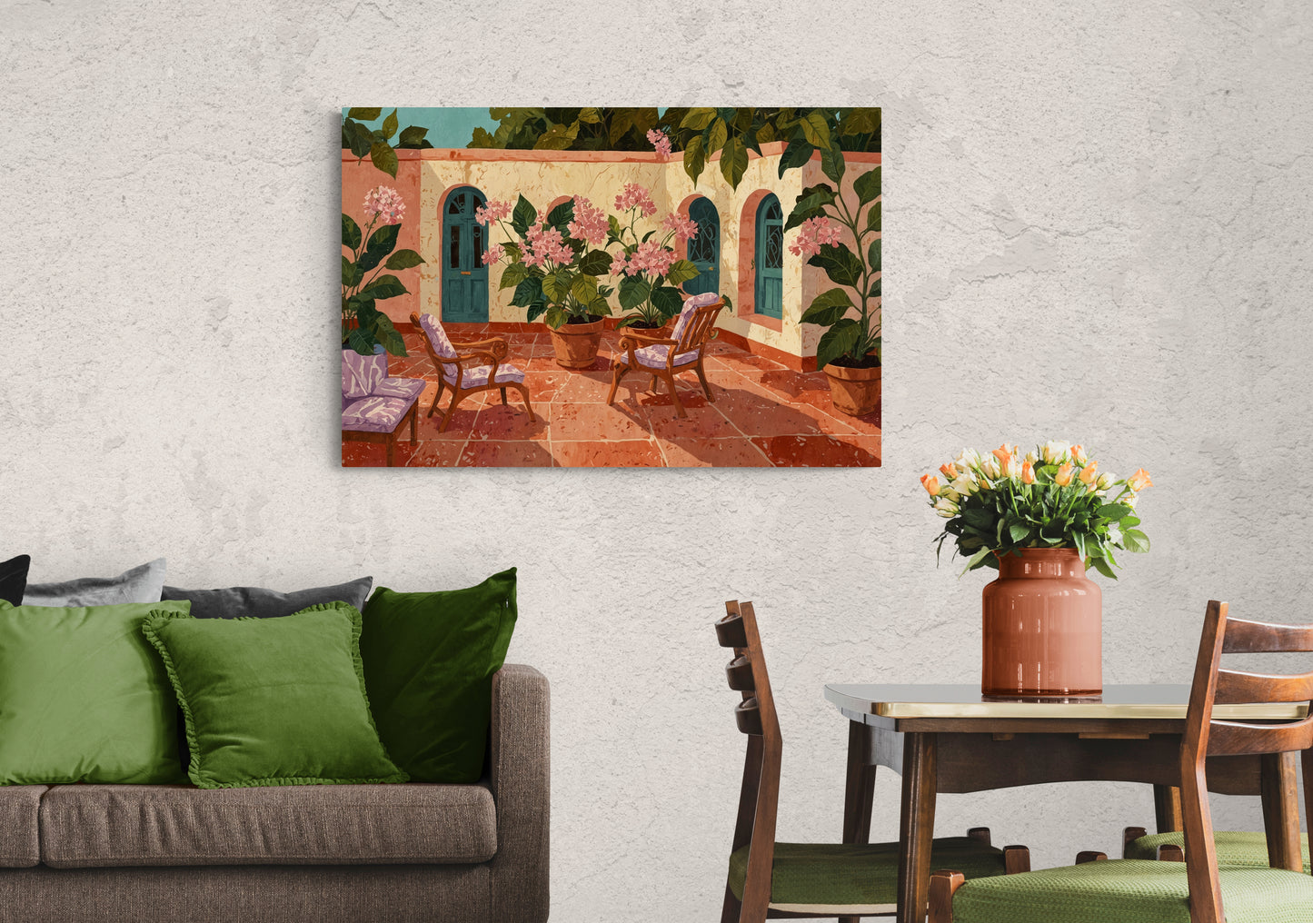 Courtyard in Soft Bloom - Canvas Art