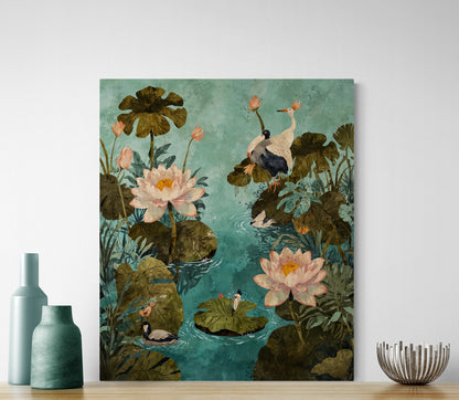 Lotus Pond - Canvas Art