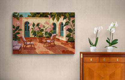 Courtyard in Soft Bloom - Canvas Art