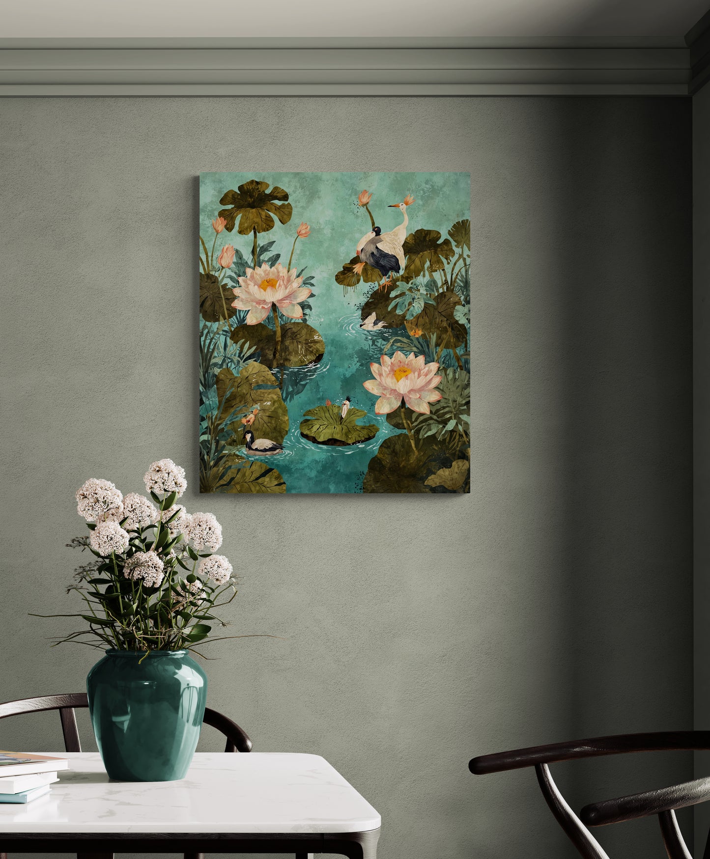 Lotus Pond - Canvas Art